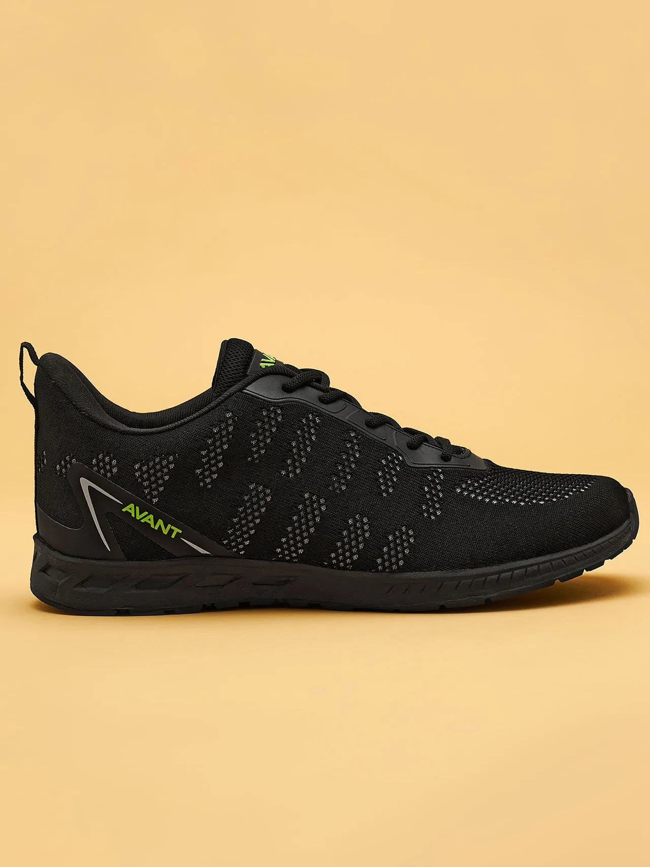 Avant Men's Hurricane Running and Training Shoes - Black/White- Black Outsole
