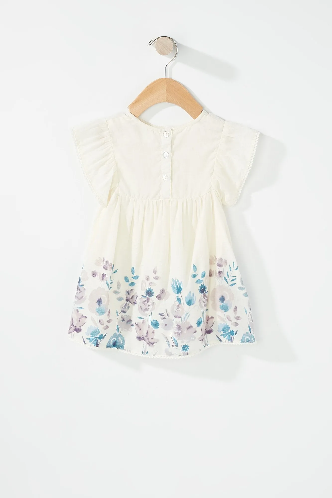 Baby Girl Floral Crochet Pleated Dress
