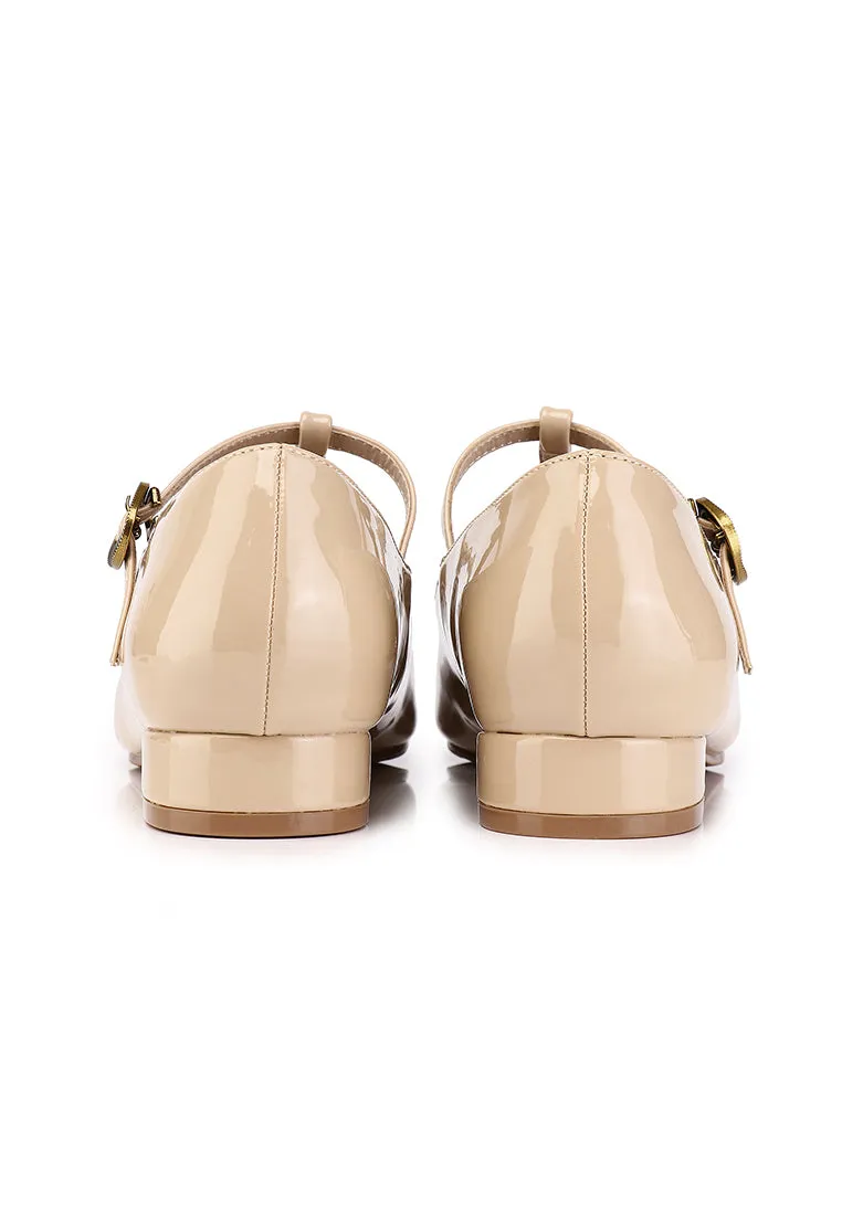 Callie Square Toe Mary Janes (Nude)