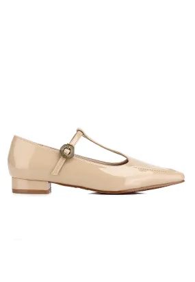 Callie Square Toe Mary Janes (Nude)