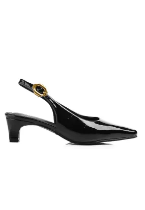 Carmen Square Toe Pumps Heels (Black)