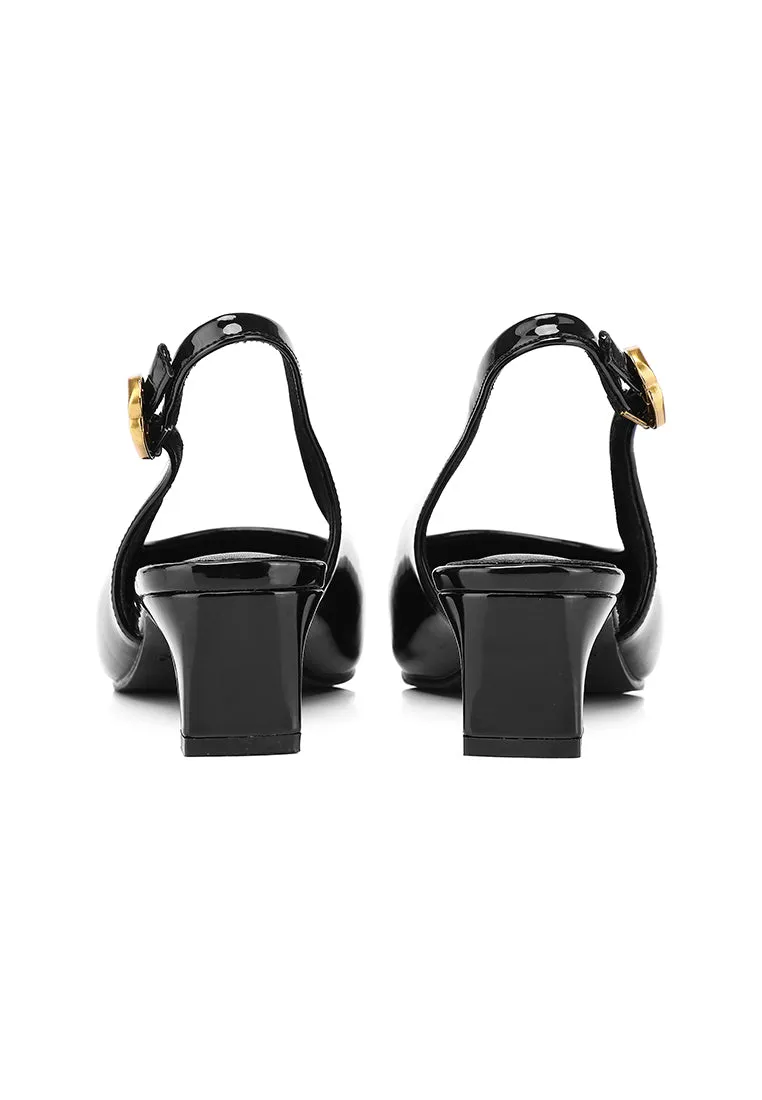 Carmen Square Toe Pumps Heels (Black)