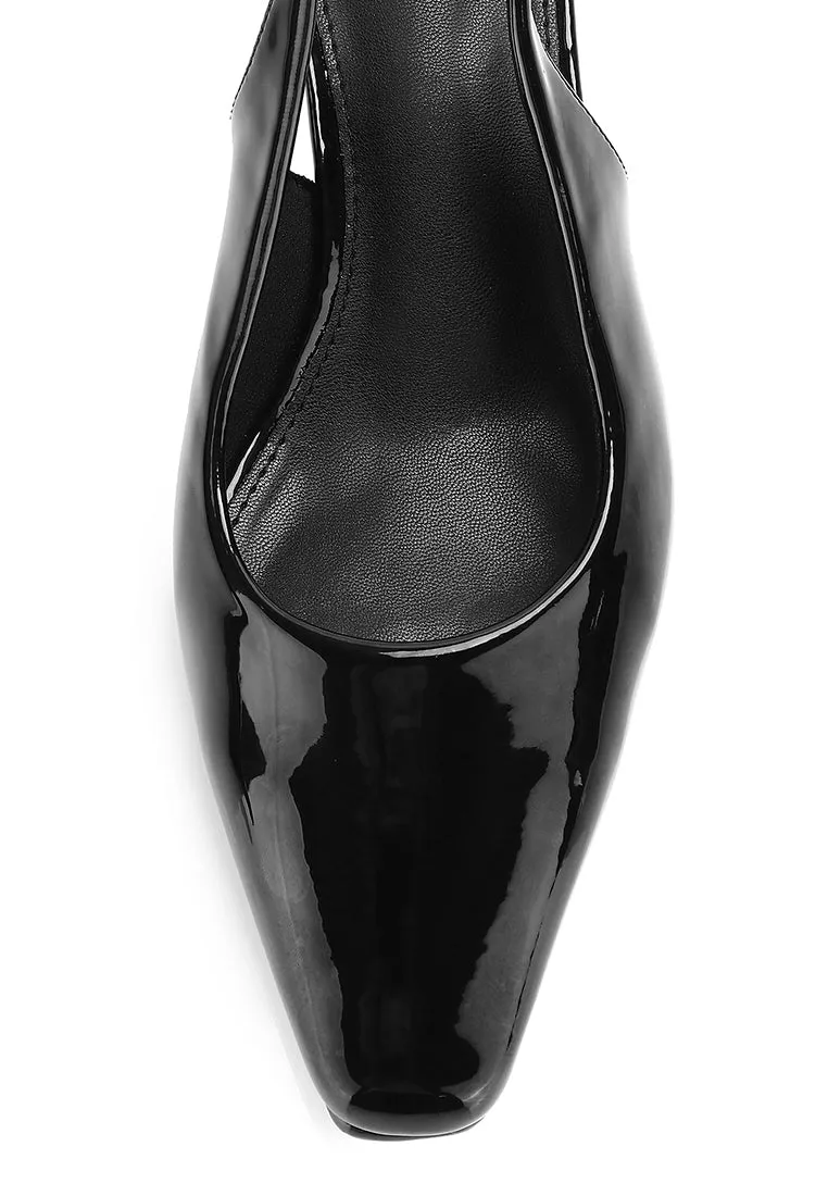 Carmen Square Toe Pumps Heels (Black)