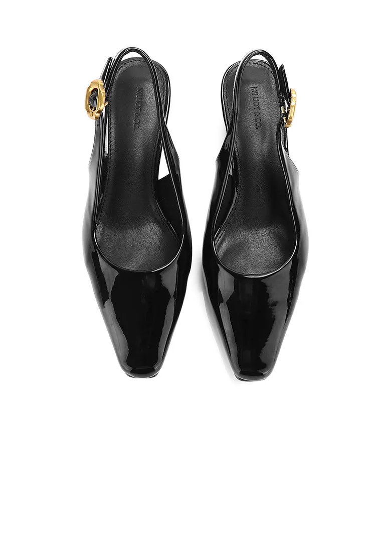 Carmen Square Toe Pumps Heels (Black)