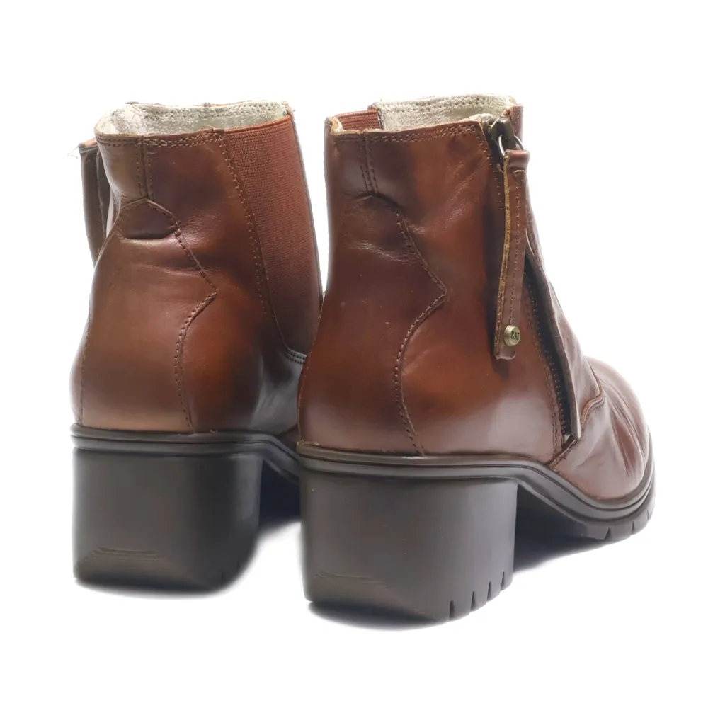Caterpillar Ankle Boots Leather Brown Colour For Women