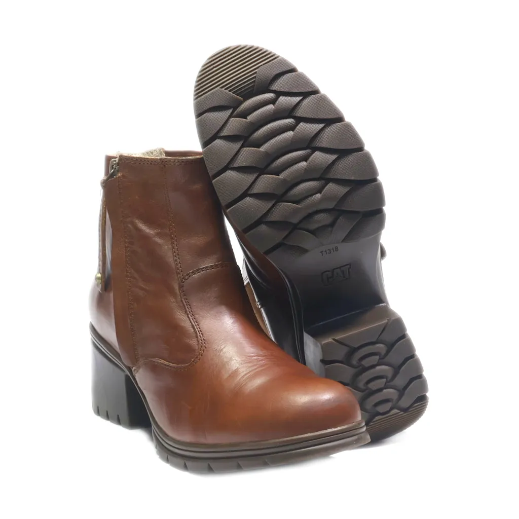 Caterpillar Ankle Boots Leather Brown Colour For Women