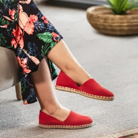 Cresent Suede Espadrille - Red