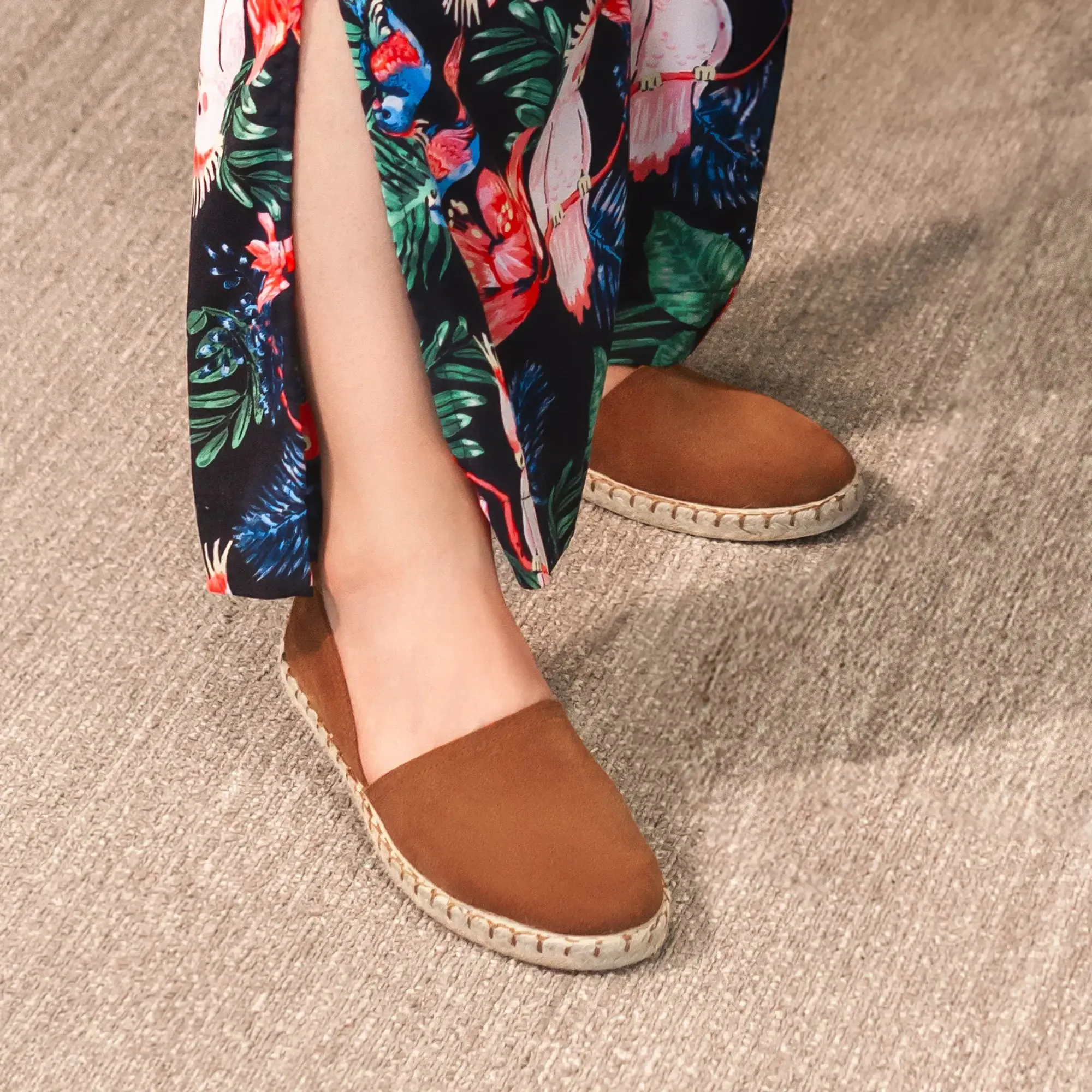 Cresent Suede Espadrille - Tan
