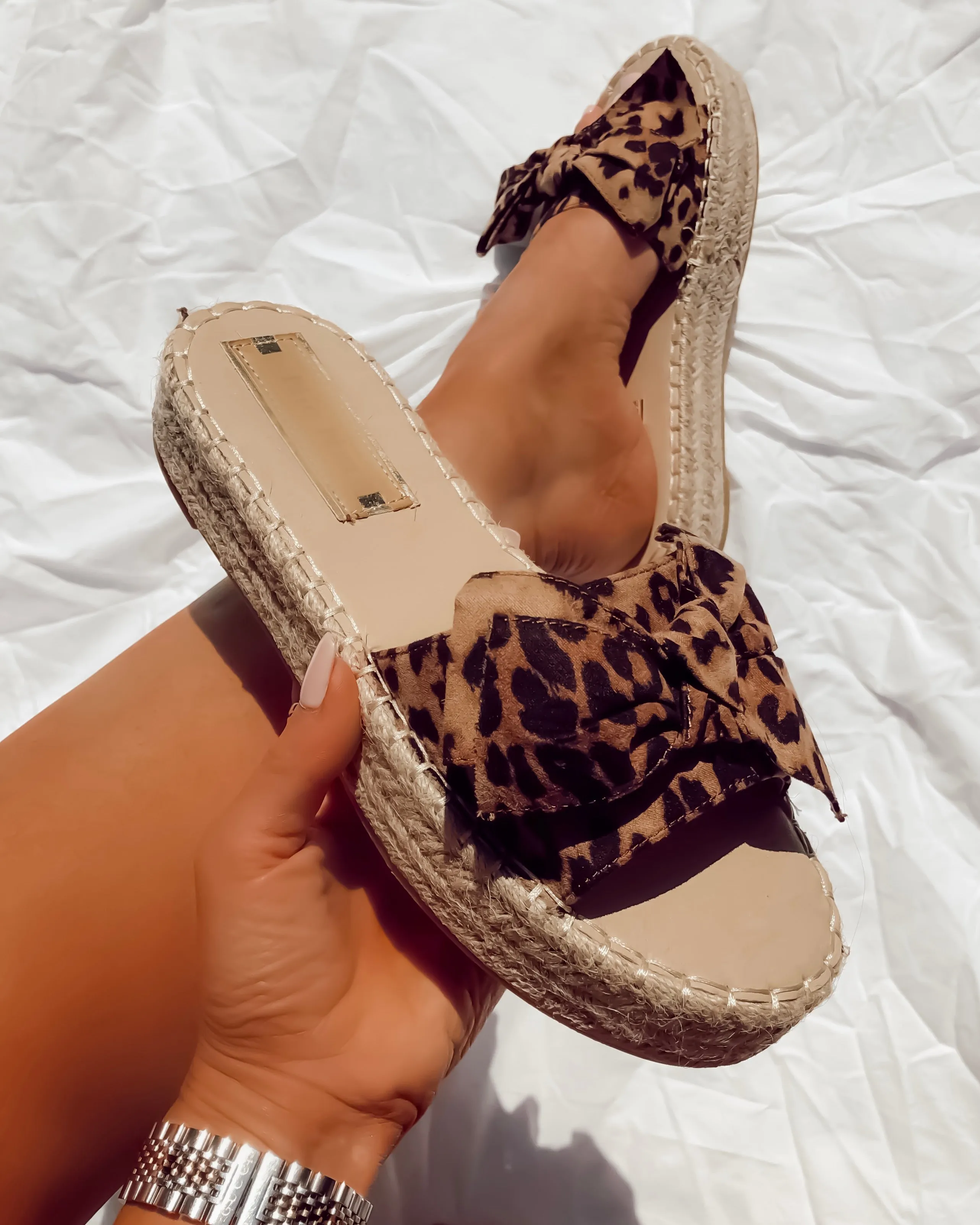 Cut the Drama Leopard Slides