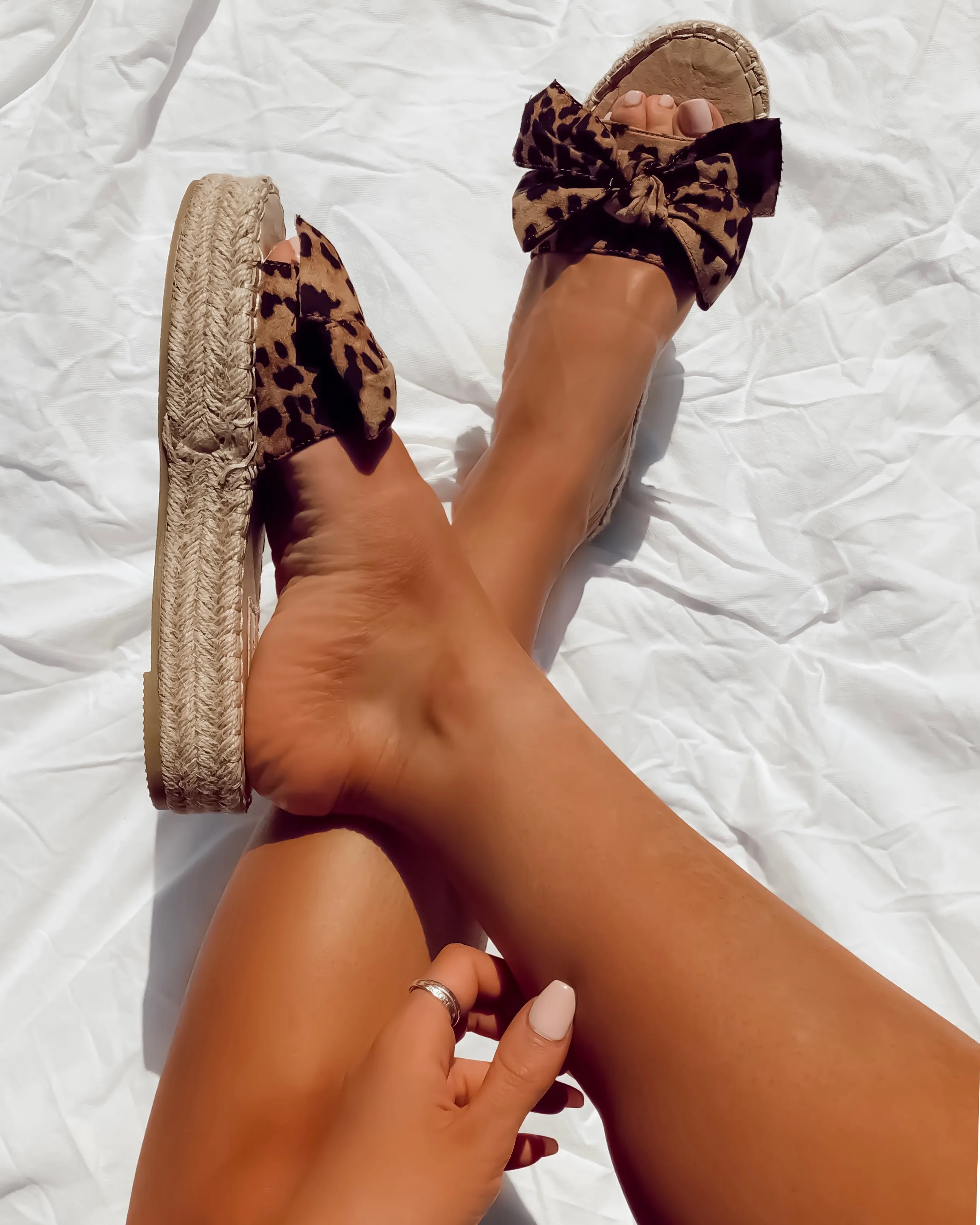 Cut the Drama Leopard Slides