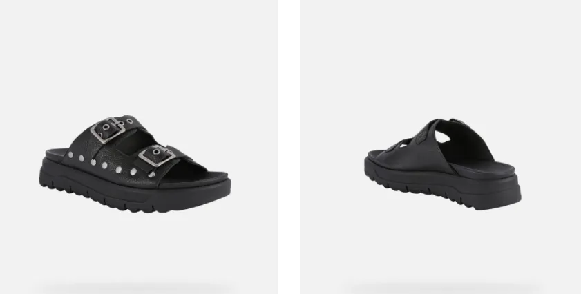 Geox Xand-A Black double buckle sandal