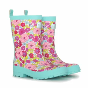Hatley Kids - Girls Groovy Flowers Matte Rain Boots