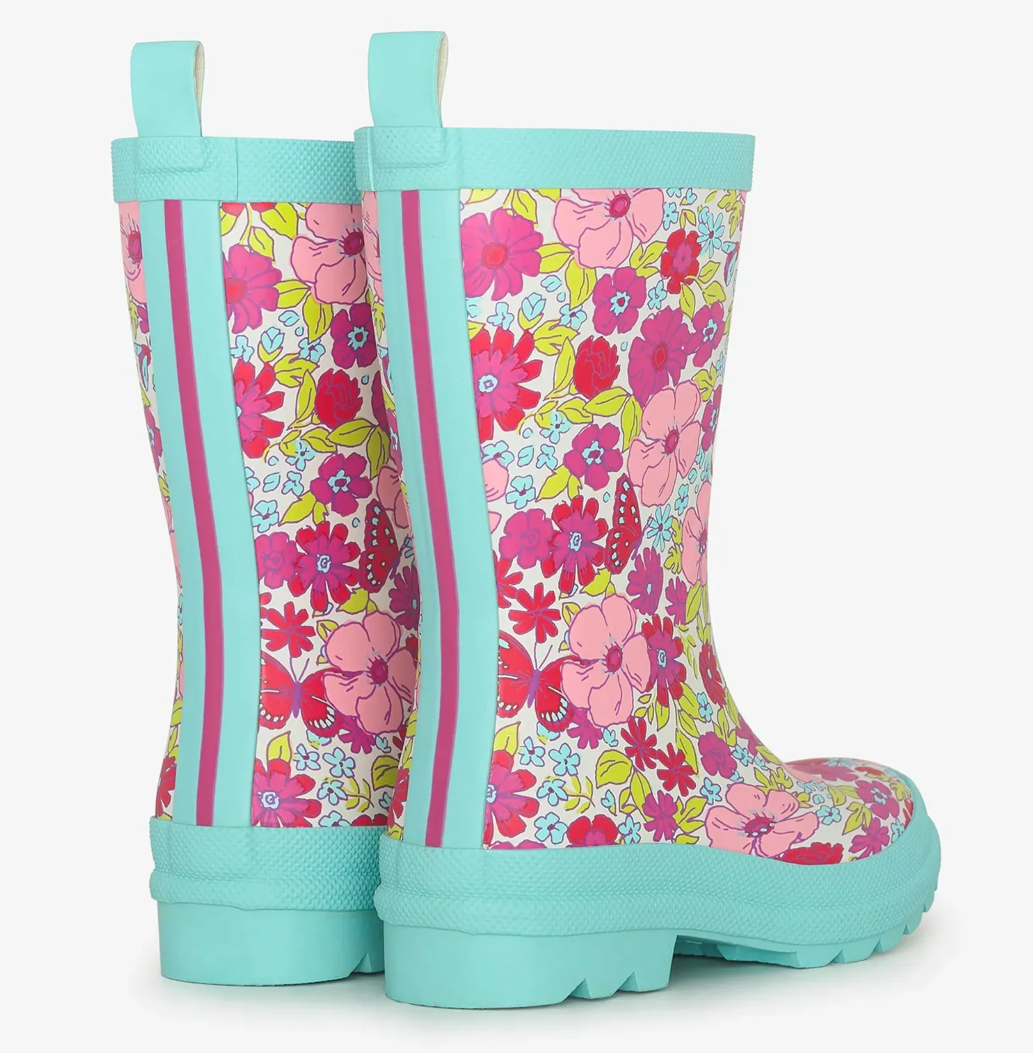Hatley Kids - Girls Groovy Flowers Matte Rain Boots