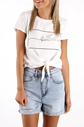Hello Tie Tee White