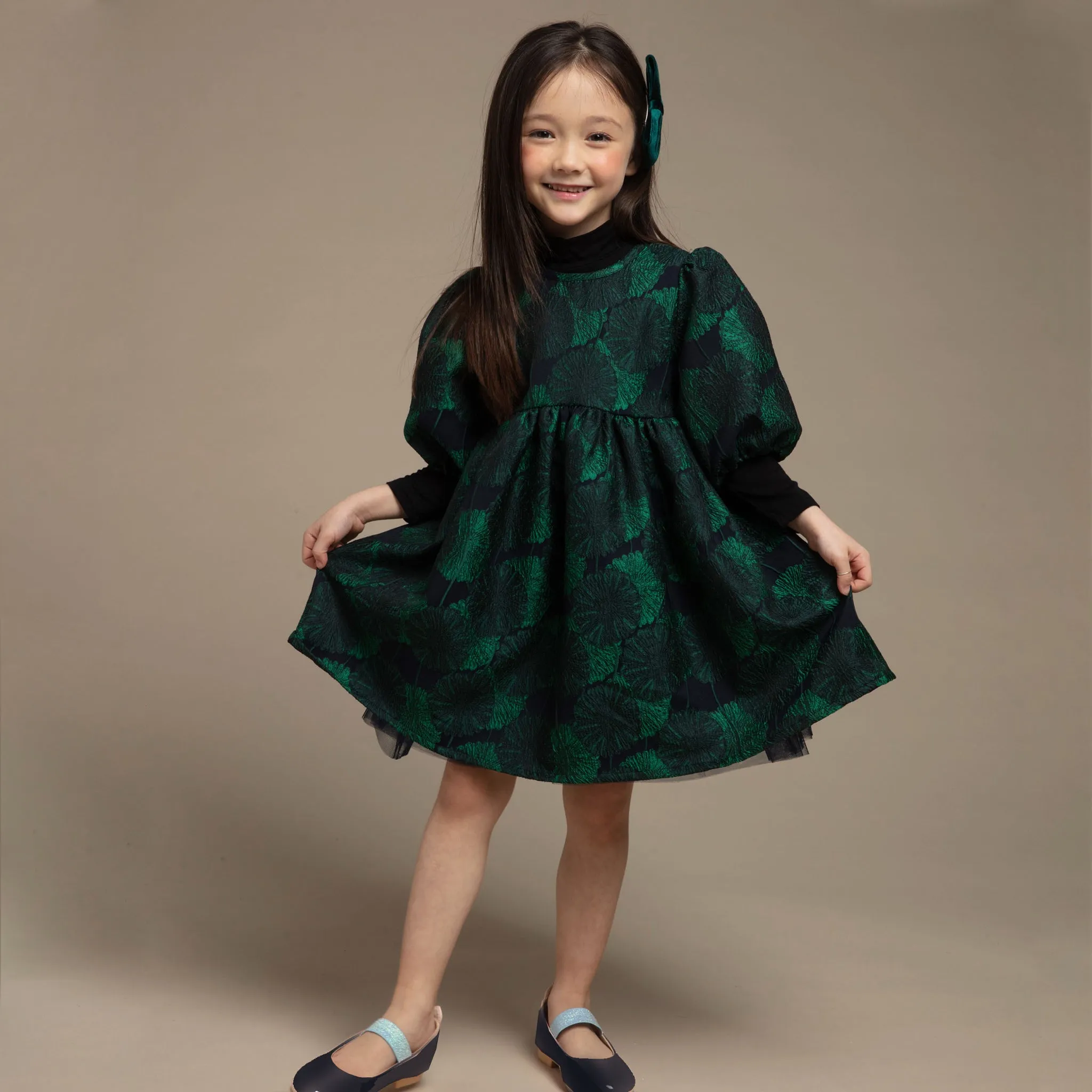 Jacard Balloon Dress