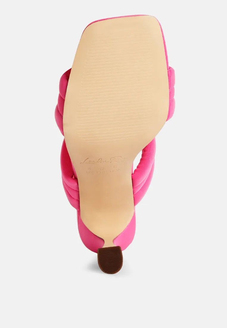 new crush quilted spool heel sandals