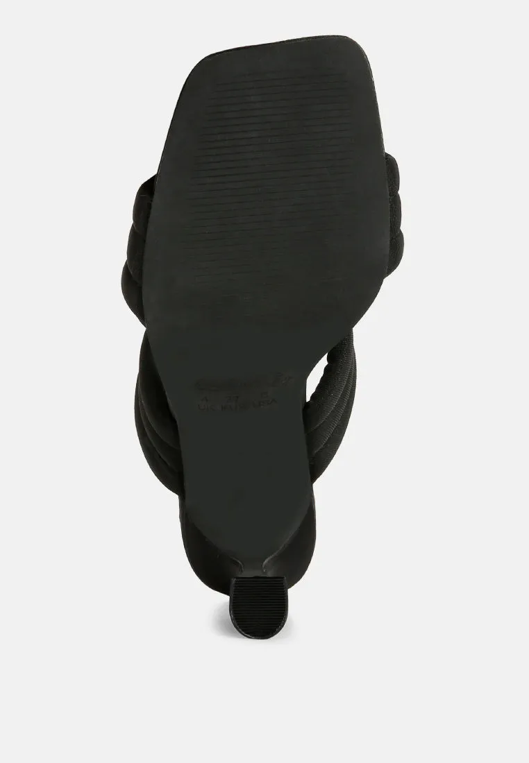 new crush quilted spool heel sandals
