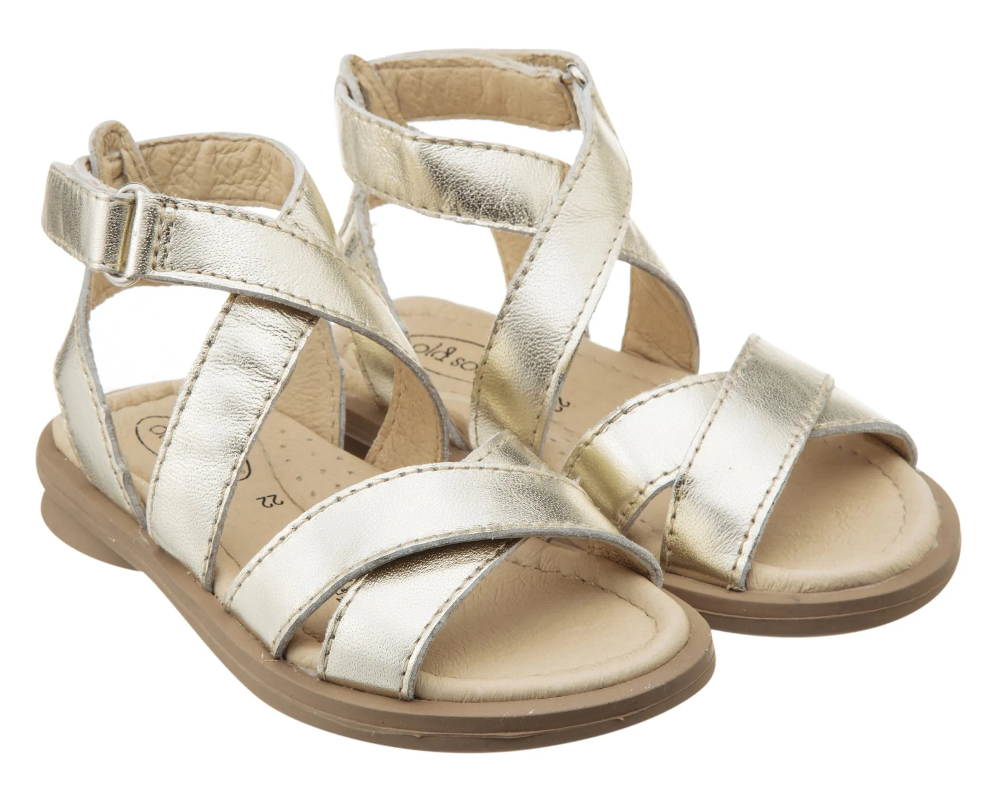 Old Soles Girl's Urban Leather Sandals, Gold