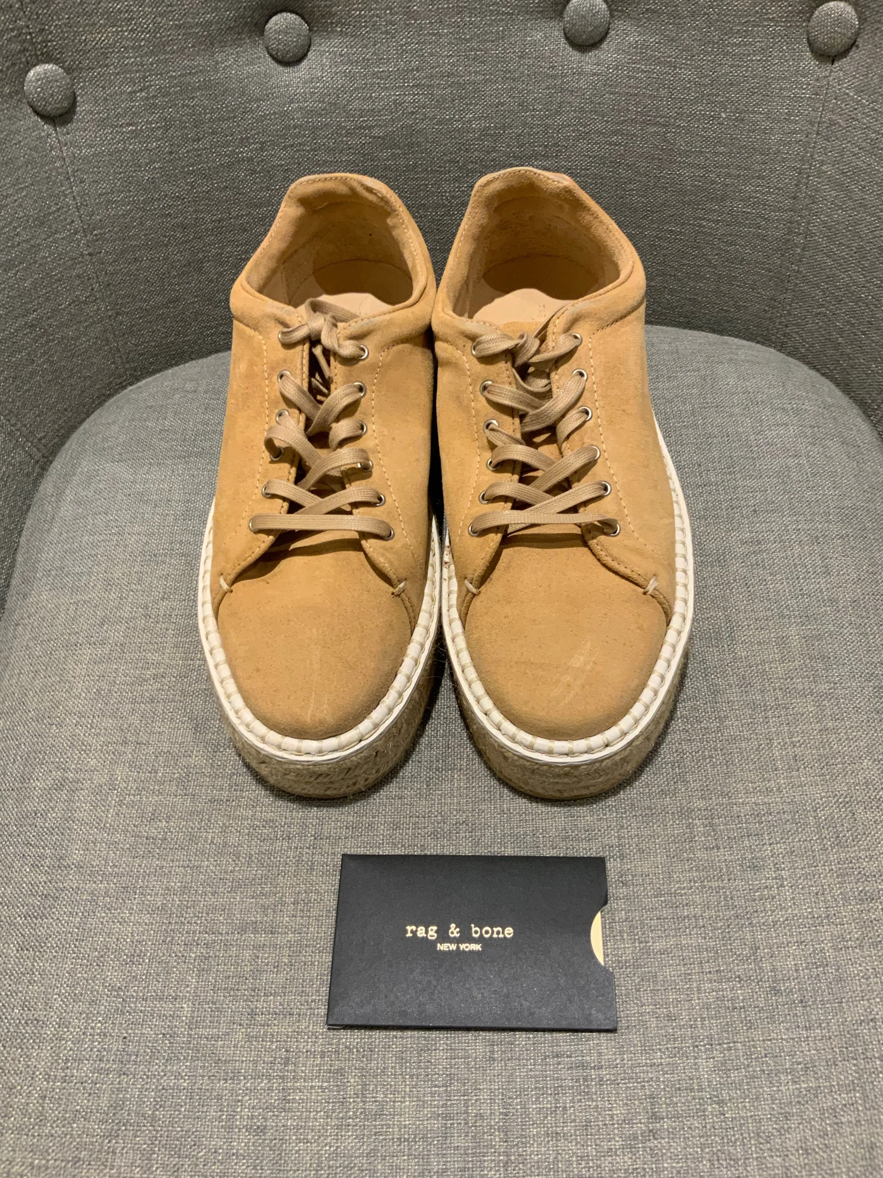 Rag & Bone Leather Kent Suede Sneakers Espadrilles Trainers Size 38 US 8 UK 5 ladies