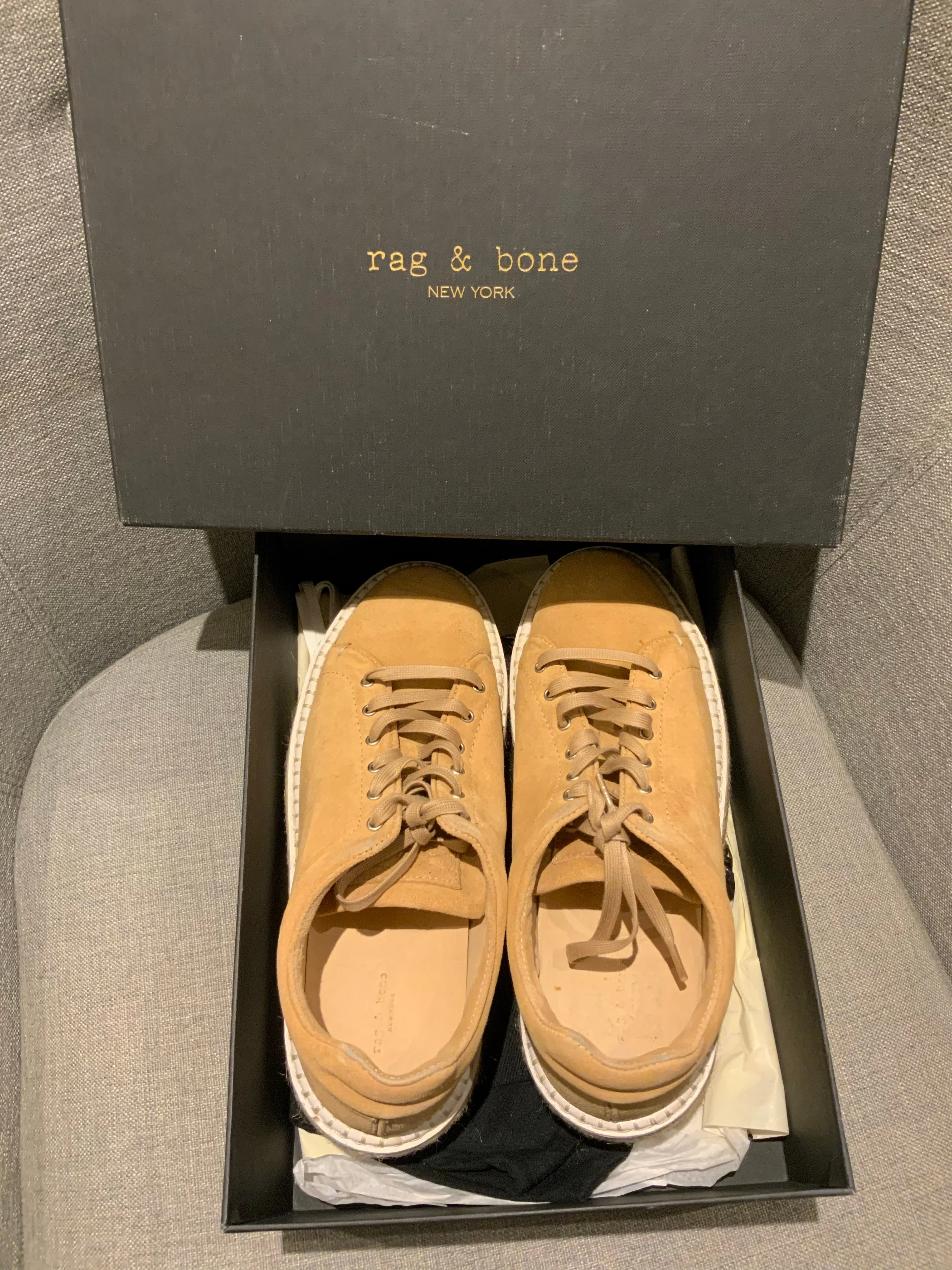Rag & Bone Leather Kent Suede Sneakers Espadrilles Trainers Size 38 US 8 UK 5 ladies