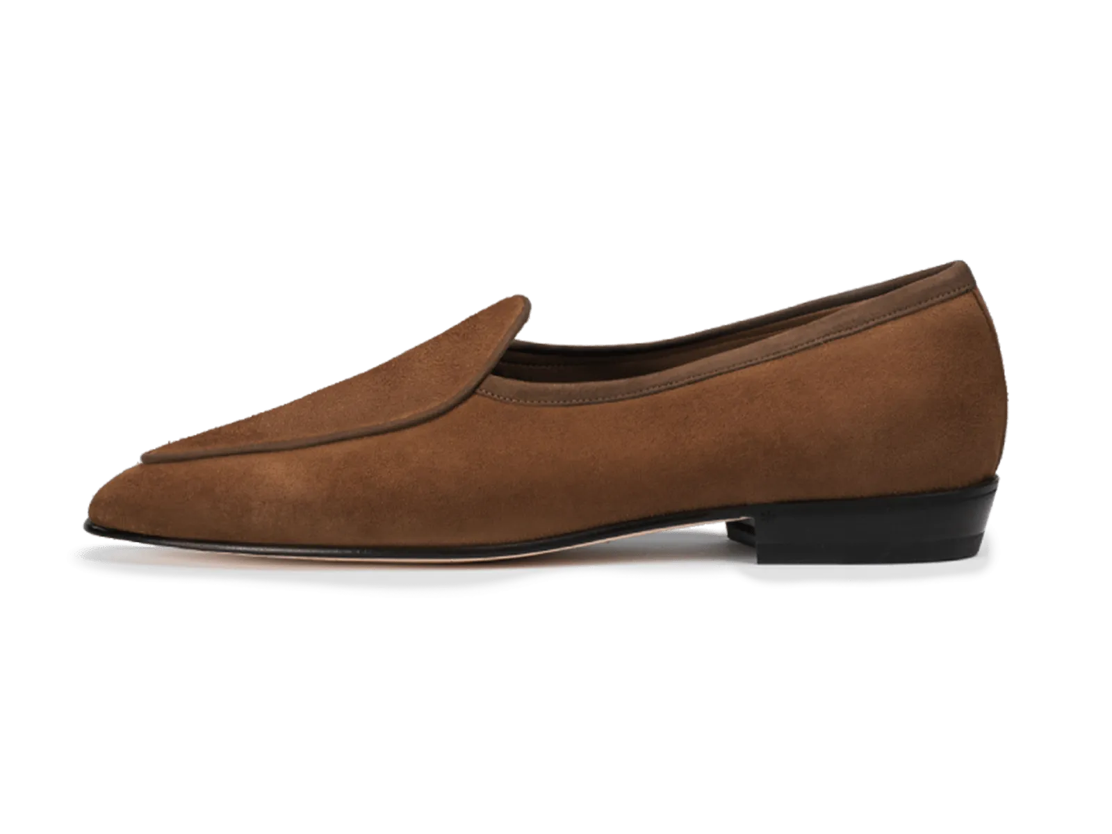 Sagan Classic Loafers in Moyen Brown Asteria Suede with Leather Sole