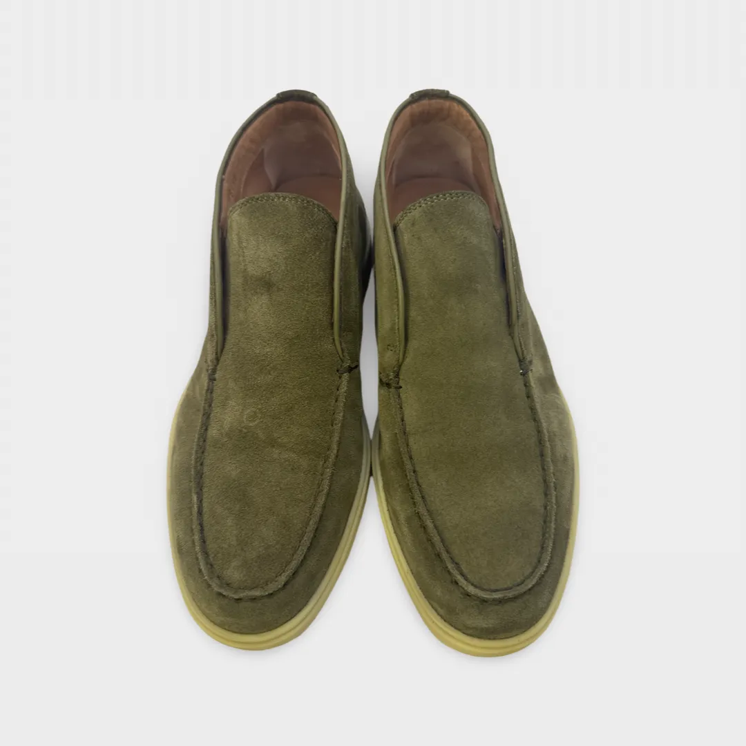 Santoni Women's Olive Green suede desert boots