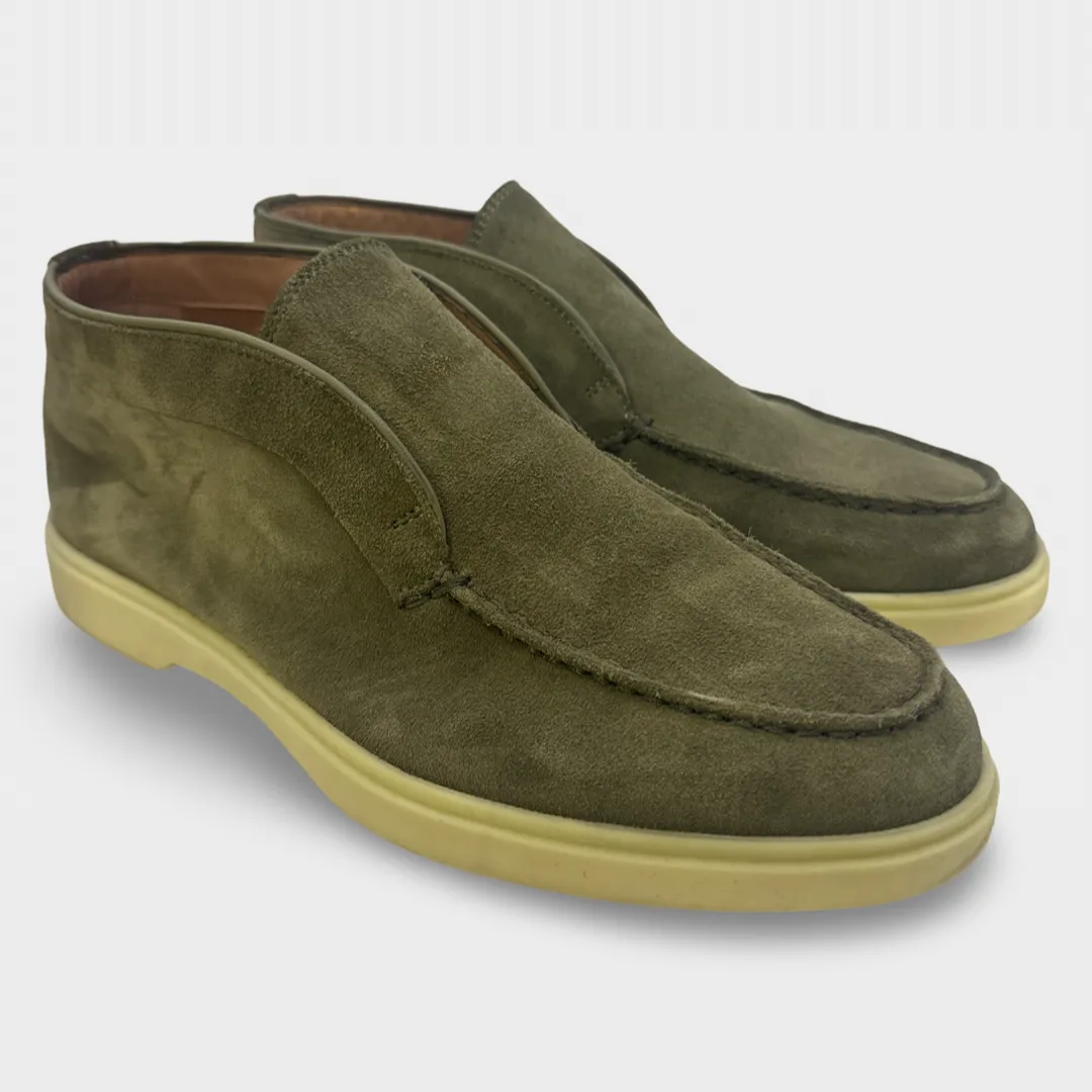 Santoni Women's Olive Green suede desert boots