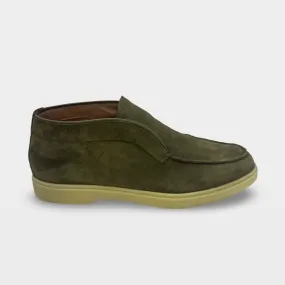 Santoni Women's Olive Green suede desert boots