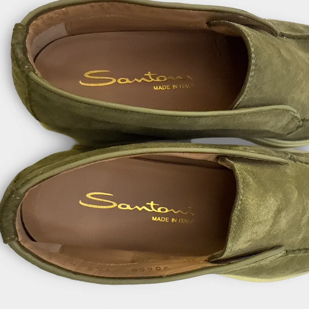 Santoni Women's Olive Green suede desert boots
