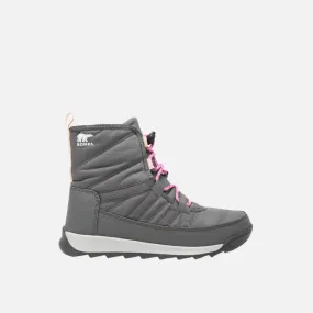 Sorel Youth Whitney II Short Lace WP Winter Boots Grey/Pink