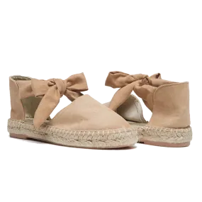 Suede Bow Espadrille - Montse Nude