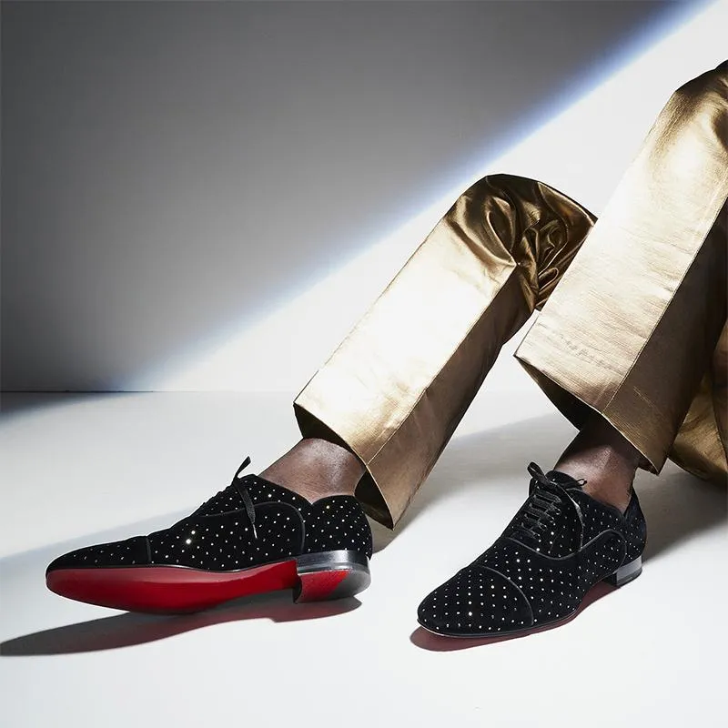 Suede Dress Shoes With Diamonds