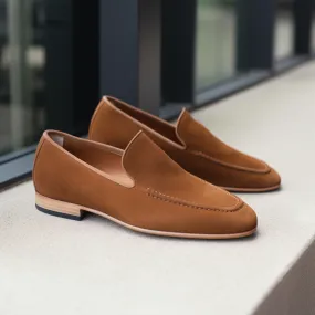 Tan Suede Taiga Minimalist Loafers - SS23