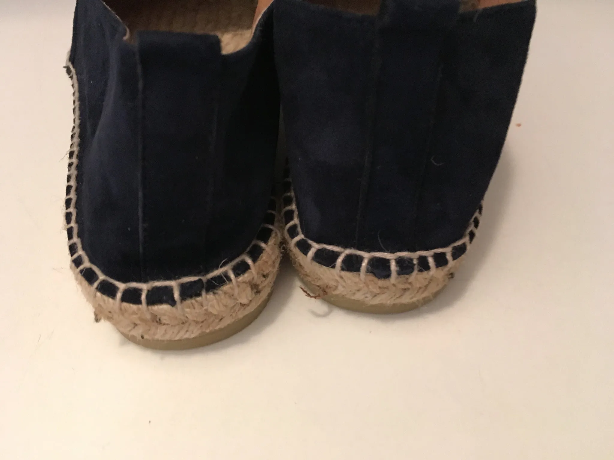 THE WHITE COMPANY Suede Espadrilles - Navy Shoes Size 38 Ladies