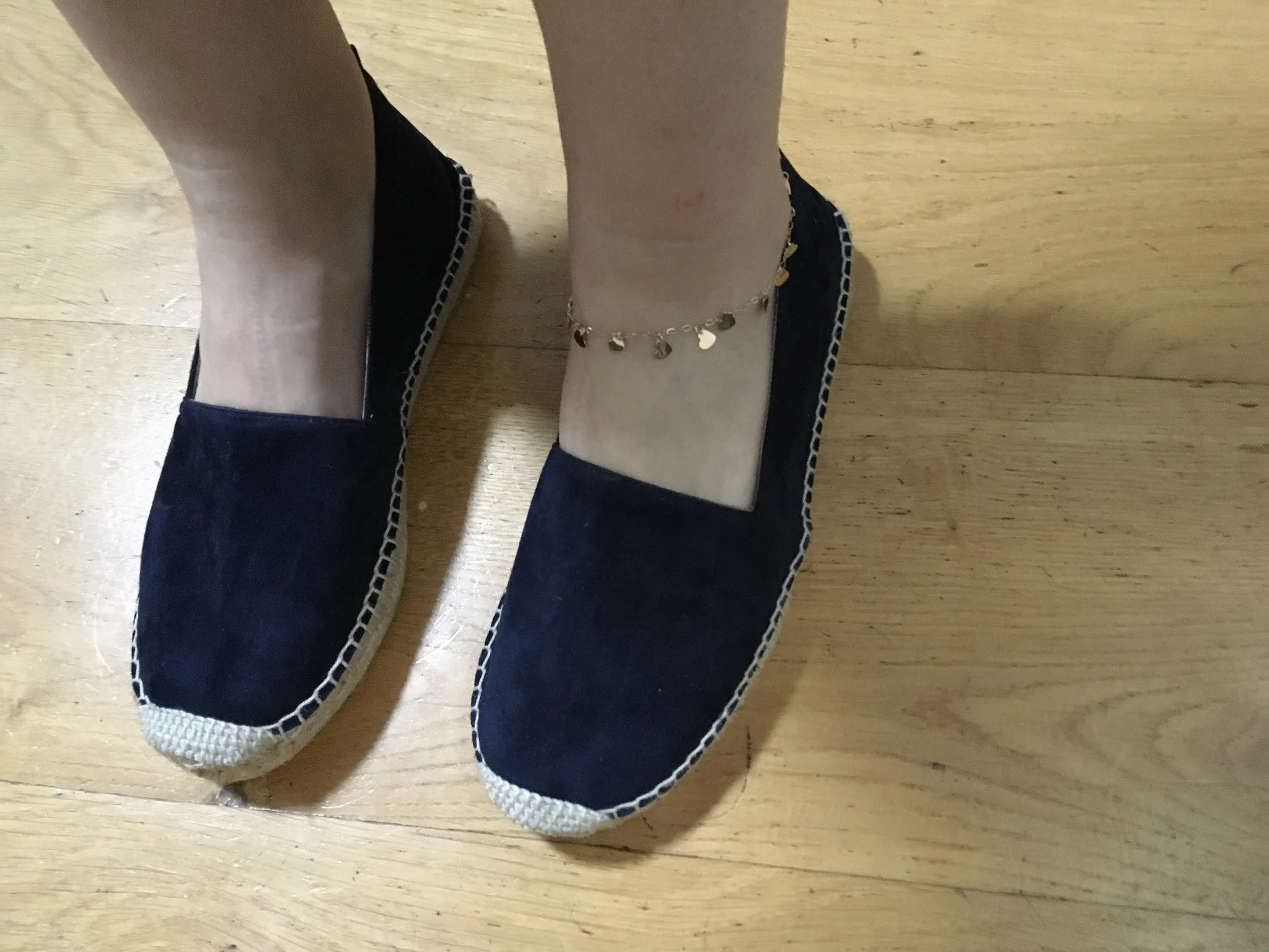 THE WHITE COMPANY Suede Espadrilles - Navy Shoes Size 38 Ladies