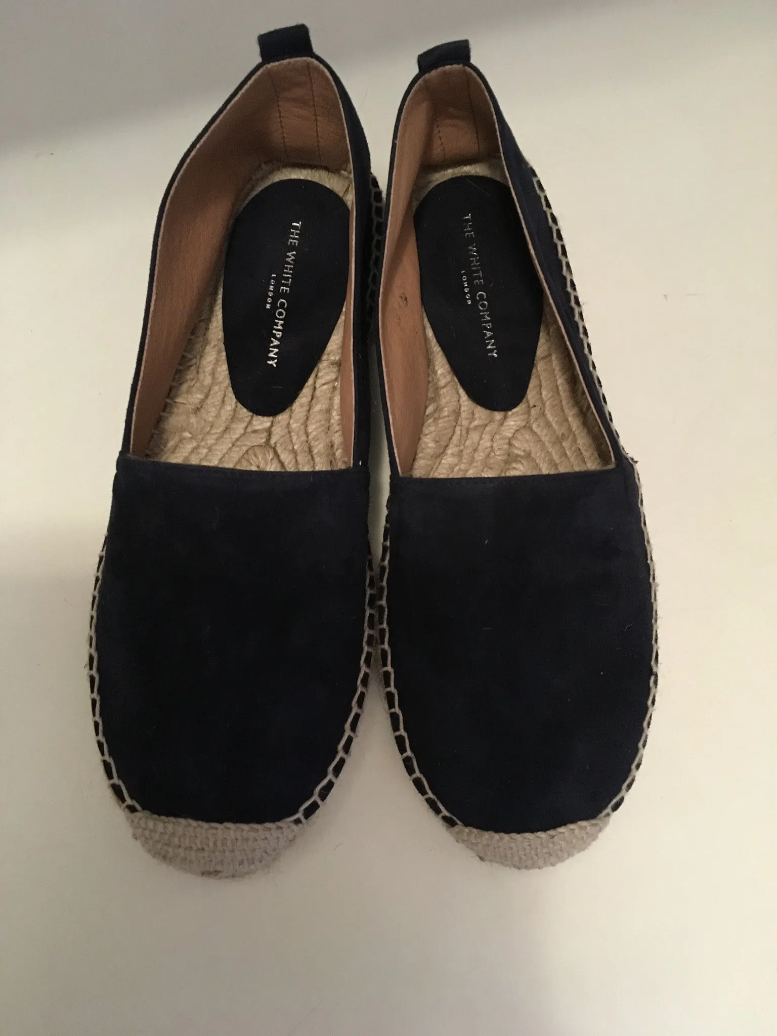 THE WHITE COMPANY Suede Espadrilles - Navy Shoes Size 38 Ladies