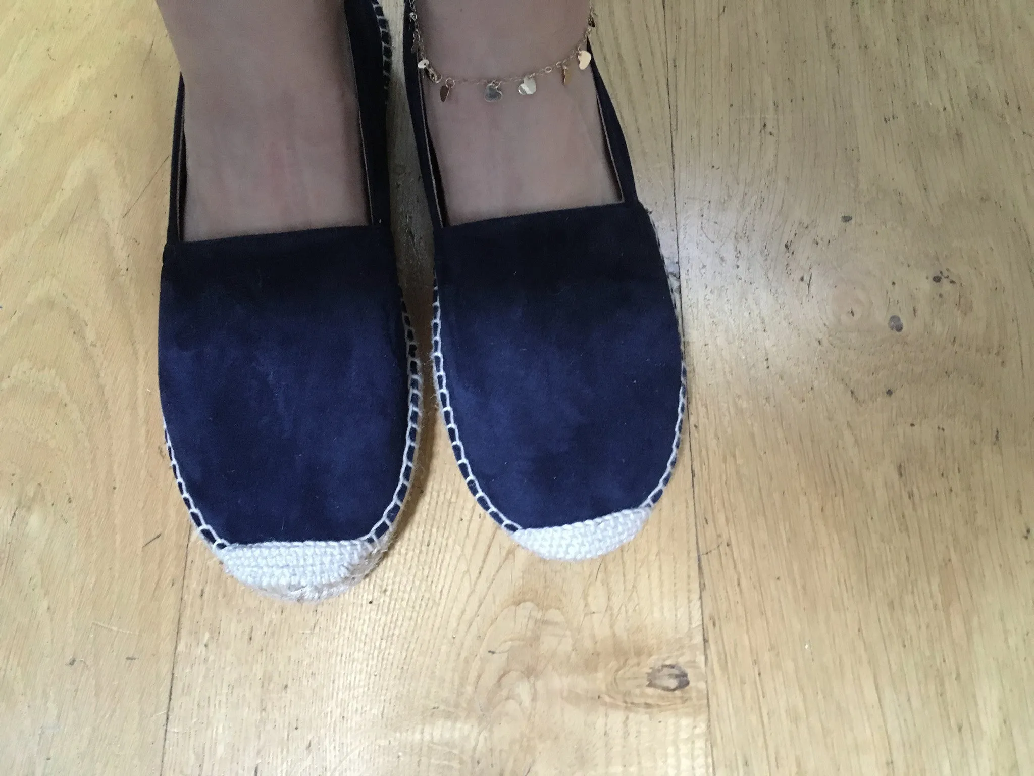 THE WHITE COMPANY Suede Espadrilles - Navy Shoes Size 38 Ladies