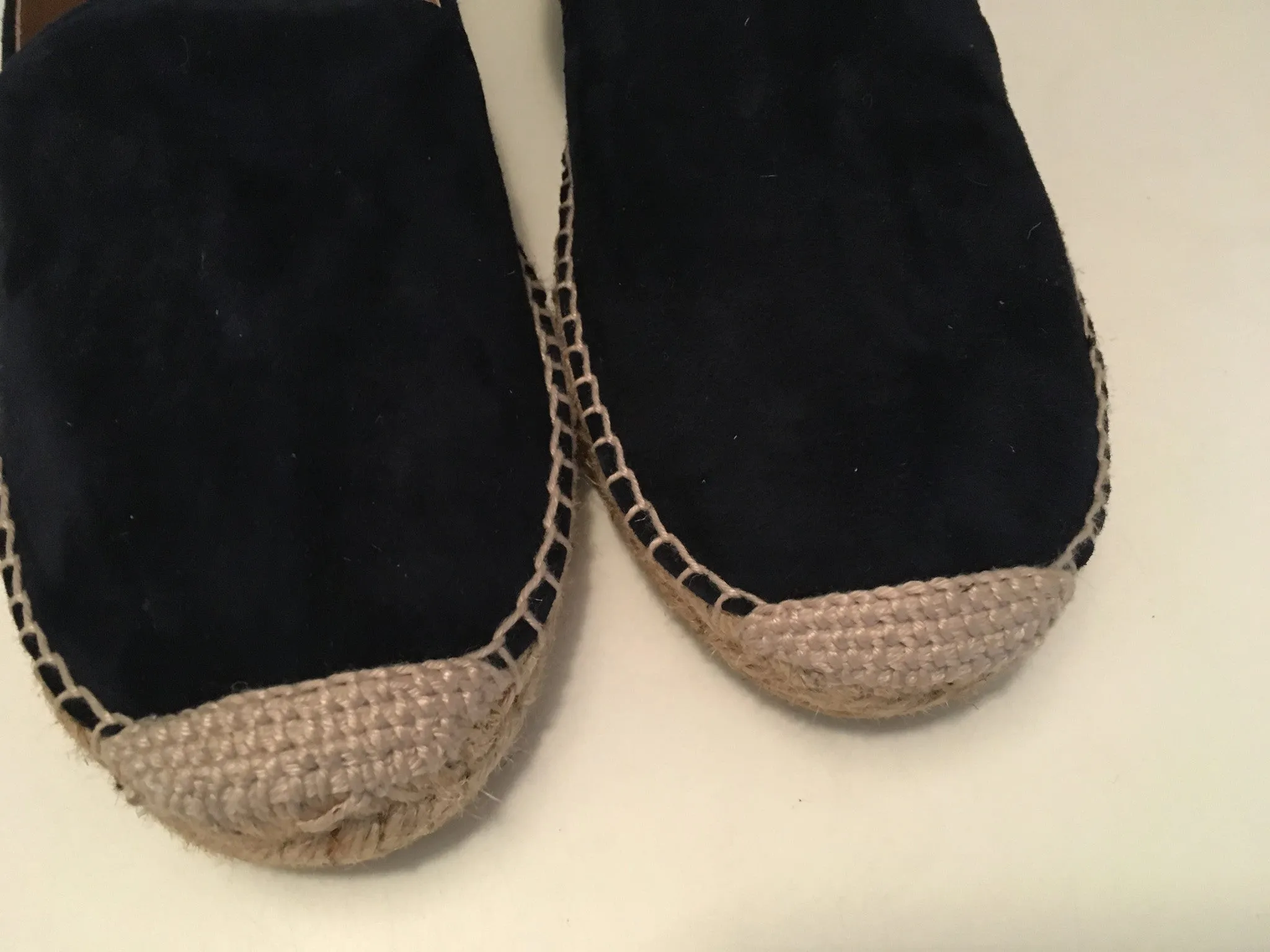 THE WHITE COMPANY Suede Espadrilles - Navy Shoes Size 38 Ladies