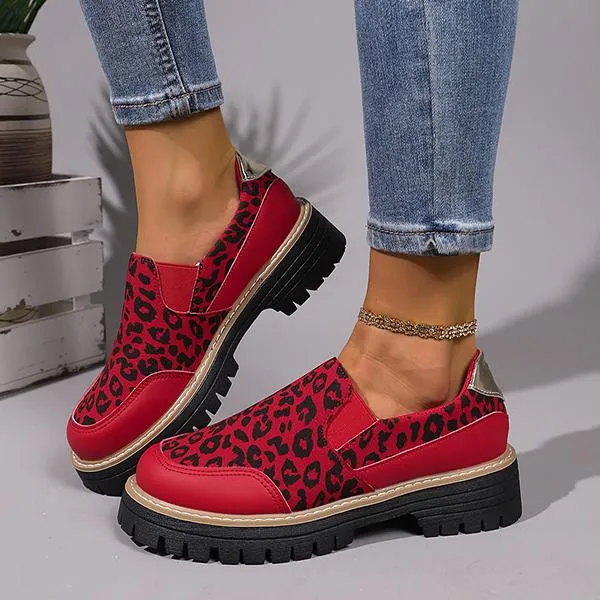 Women's Casual Thick-Soled Slip-On Loafers 16920904S