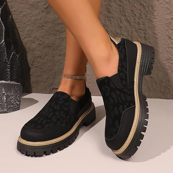 Women's Casual Thick-Soled Slip-On Loafers 16920904S