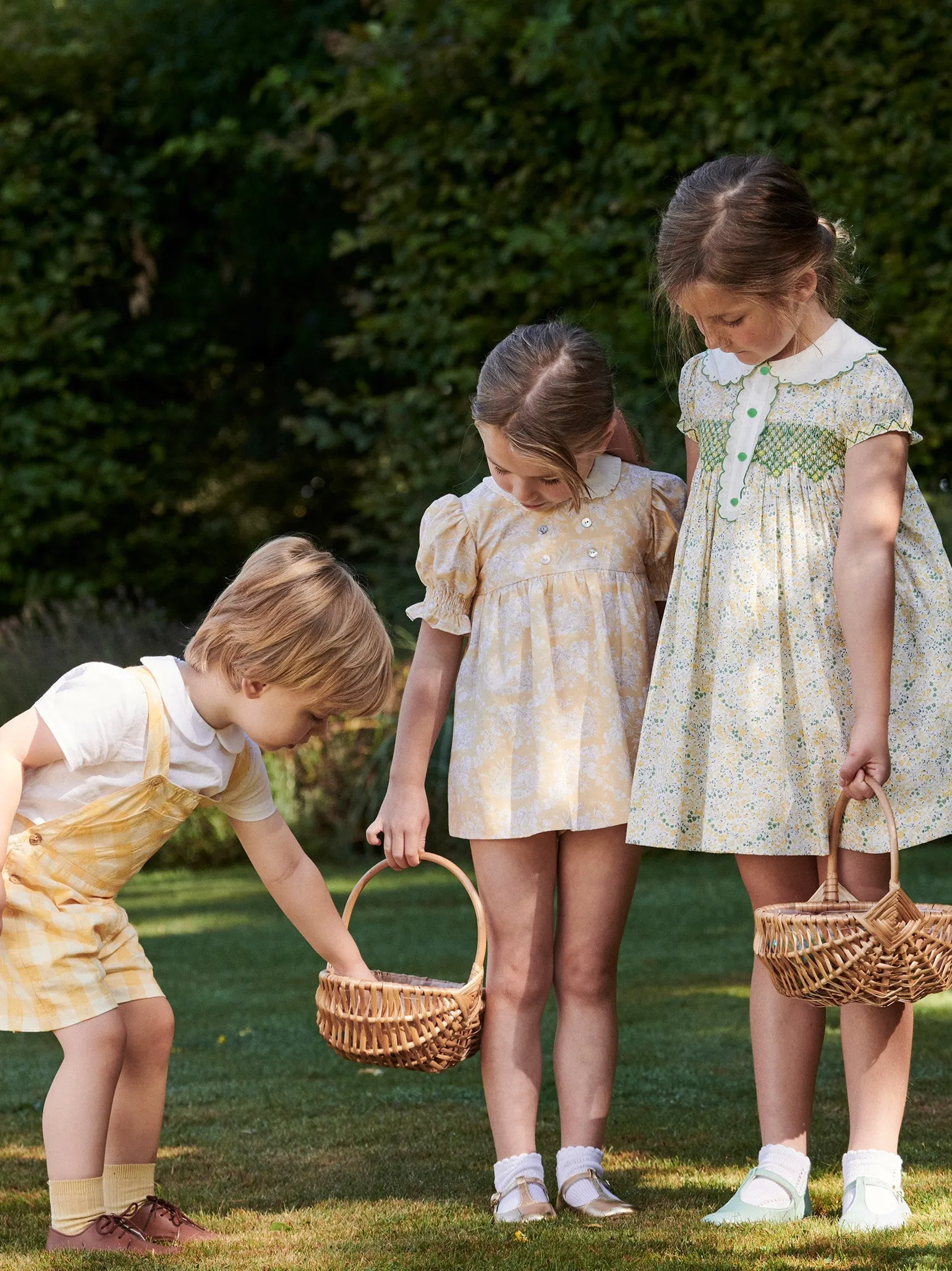 Yellow Floral Coco Girl Hand-Smocked Dress